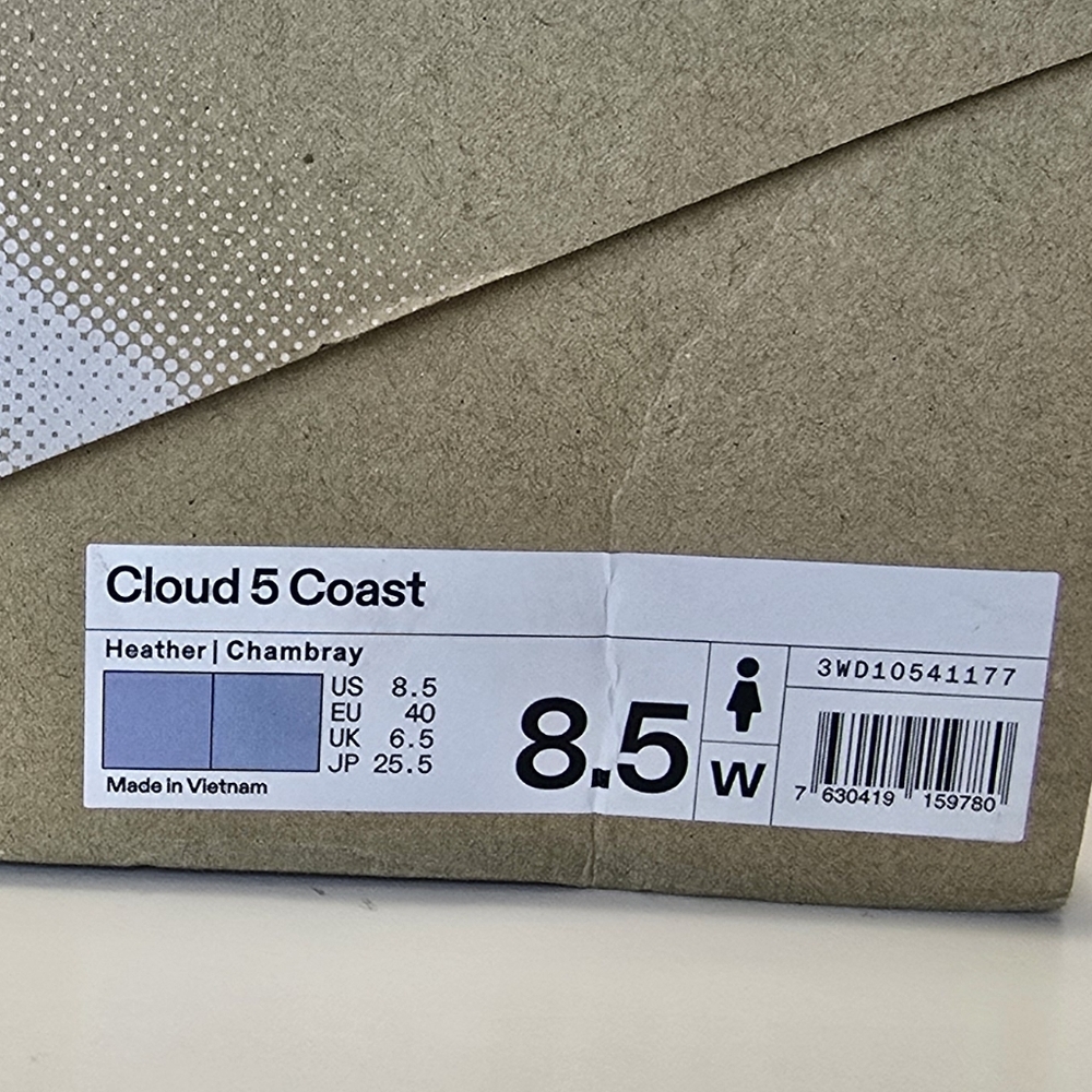 On Running Cloud 5 Coast Women's Shoes in Heather Chambray Size 8.5 - Picture 10 of 10
